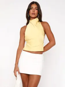 Women's Solid Color Tank Top, Casual Fashion Sleeveless Top for Daily Outdoor Wear, Women Clothing for Summer