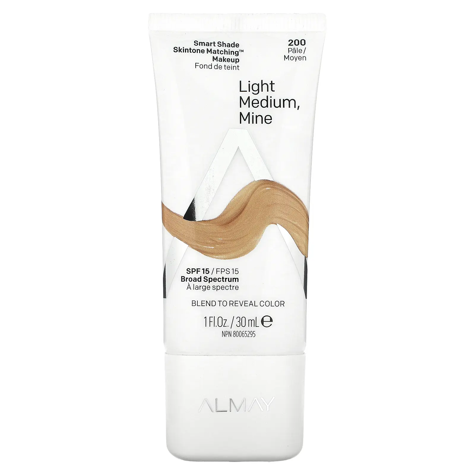 Almay Smart Shade, Skintone Matching Makeup, SPF 15, 200 Light Medium Mine, 1 fl oz (30 ml)