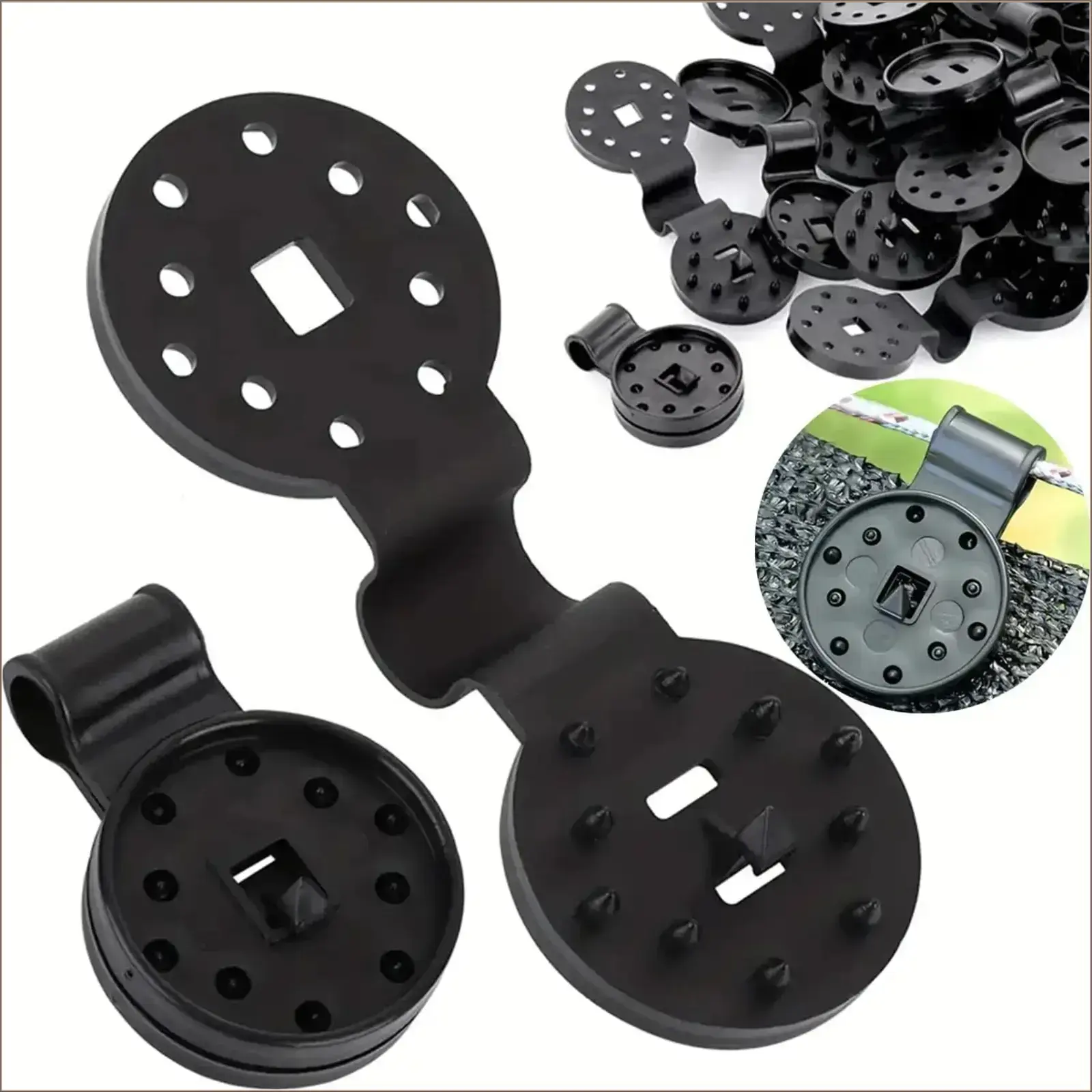 50 Pack Shade Net Fixing Clips, Black Plastic ReusableWindproof Sun Shade Fabric Fastener Clips, Portable EasyInstall Net Holders for Garden Greenhouse Plant SunshadePatio Awning Fixing