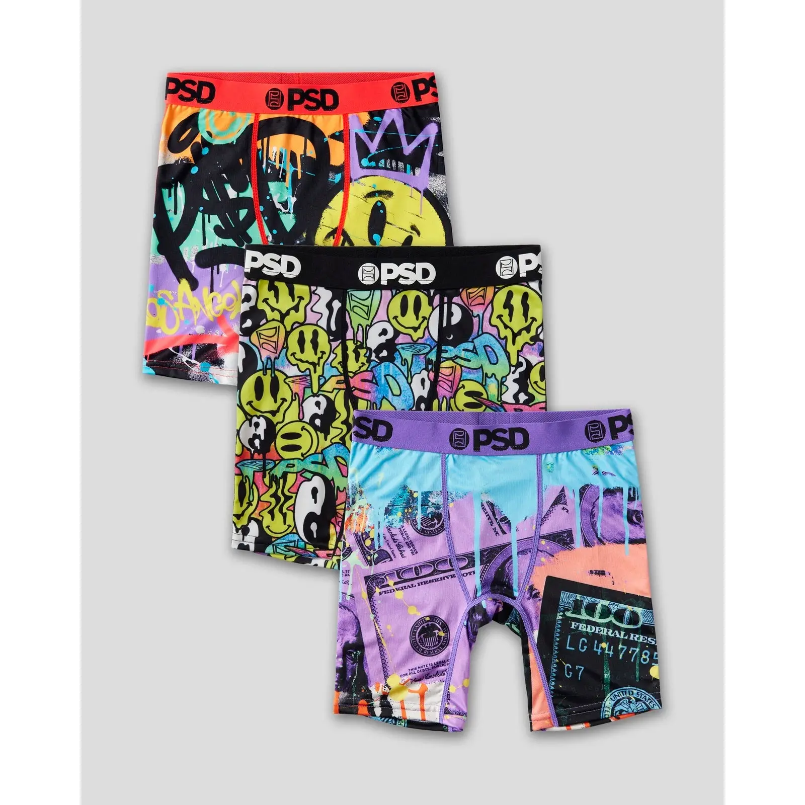 PSD Youth Boys Printed Boxer Brief 3 Packs - Soft, Breathable and Stretch Comfortable Underwear PSD Youth Boys Printed Boxer Brief 3 Packs - Soft, Breathable and Stretch Comfortable Underwear