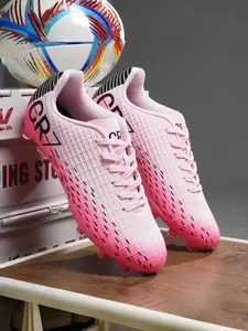 1 Pair Couple Football Shoes Waterproof Leather Upper Wear-Resistant Long & Short Studs Outsole Elastic Body For Daily Youth Training