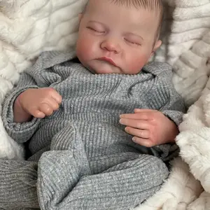 19" 49cm Reborn Baby Doll Sleeping Lifelike Volumetric Skintone with Visible Veins Hand Painted Hair Doll for Halloween Thanksgiving Xmas Gift Realistic reborn baby reborn baby doll barbie