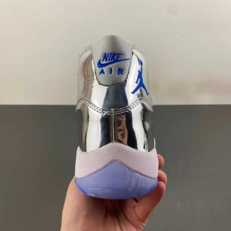 Brand New Unisex Metallic Silver Mirror Leather Mid Top Retro Sneakers, Transparent Cushion Rubber Outsole Casual Street Shoes With Original Box