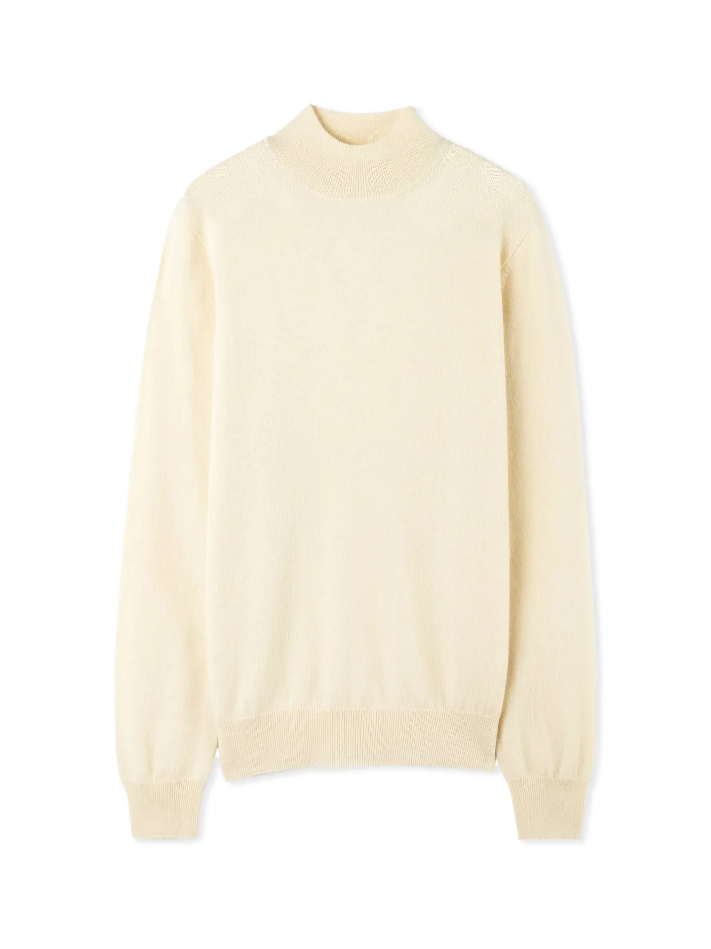 Men's Essential Plain Mock Neck Cashmere Long-Sleeves Top - Menswear Lightweight Layering Jacket Knitwear