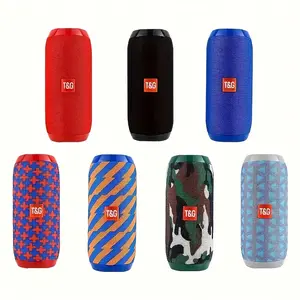 T&G117 Portable Bluetooth Speaker with Subwoofer TWS Stereo Deep Bass FM Radio USB TF Card for Smartphones Black Outdoor Travel Audio Wireless