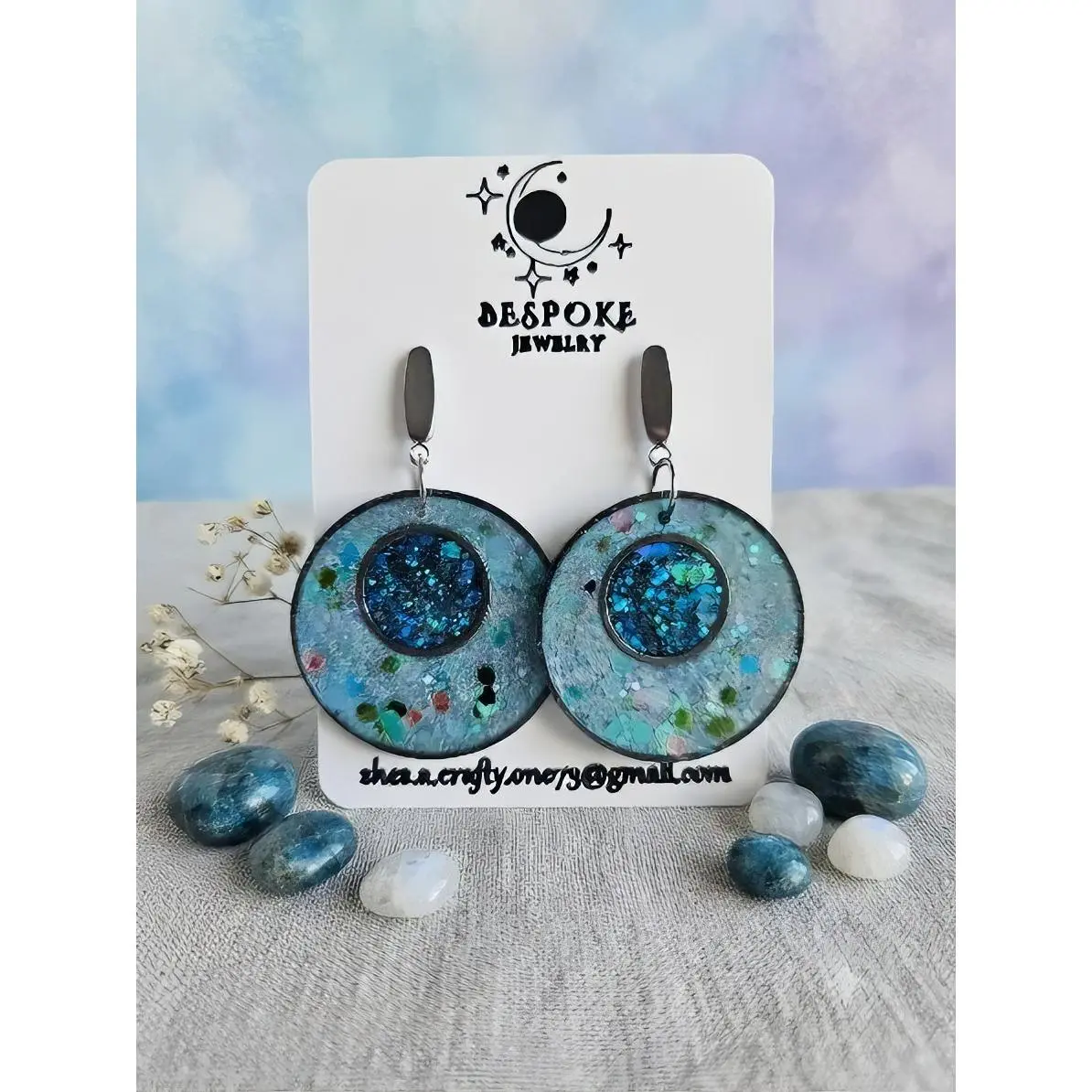Azure Glimmer Drop Earrings