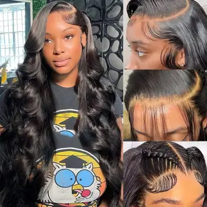 Tahikie 13x6 Body Wave HD Lace Frontal Wigs Real Hair Wig For Women Natural Color