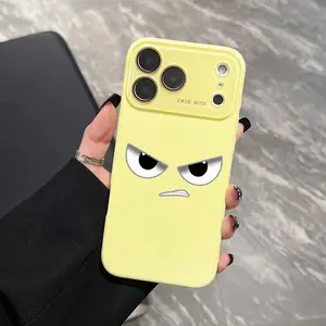 Funny Face Phone Case Ins Style Solid Color Ultra Skin Friendly Touch All Inclusive Lens Cover for Apple iPhone 17 16 15 14 13 12