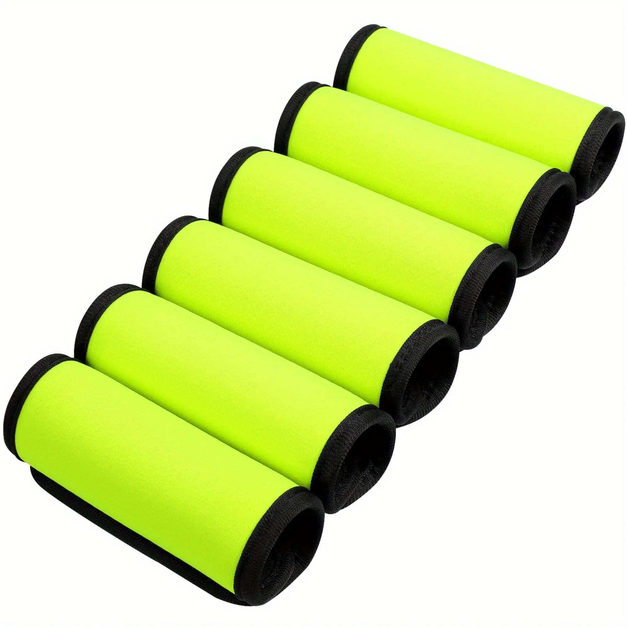 Suitcase Tags identifiers for Travel Accessories，6 Pack Luggage Handle Wrap, Luggage Handle Wraps for Suitcase, Bright Green Luggage Tags, Travel Essentials