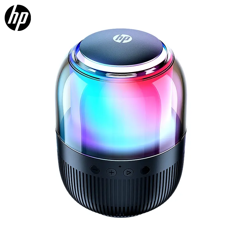 HP Portable Compact Speakers, Wireless Stereo Pairing, Vibrant LED Light Show, Loud Sound and Punchy Bass, IPX4 Waterproof, 10 Hours Playtime, for Home and Outdoor Gift, Multifunctional Portable Speaker - for Friends