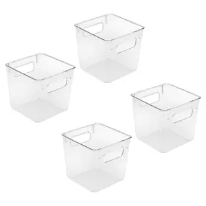 Sorbus 4 Pack Square Plastic Organizing Bins