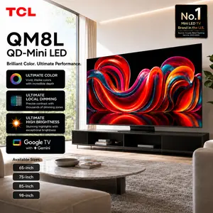 TCL QM8L Series 65‘’-98‘’ | SQD-Mini-LED QLED Smart TV | 2026 Model | 144Hz | Ultimate Color Brightness & Contrast | Google AI Bang & Olufsen | Voice Control Gaming Streaming Television fathersdaygift