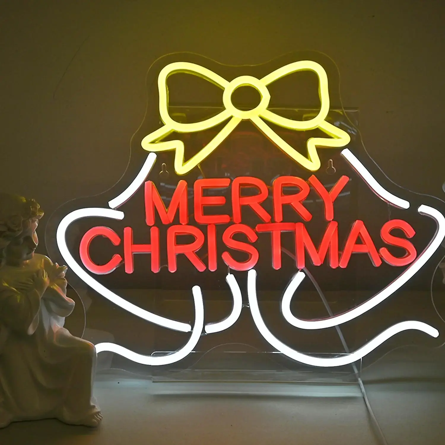 Merry Christmas Neon Sign, USB Plug Powered LED Glowing Wall Mounted Neon Decoration Light, Neon Sign for Home, Office, Shop, Coffee Shop, Restaurant