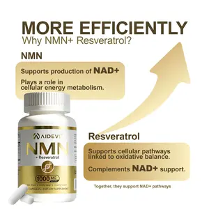 Aidevi NMN 1000mg NAD+ Support Supplement with Resveratrol for Energy & Healthy Aging - 99% High-Purity NMN Formula - Healthcare, Vitamin