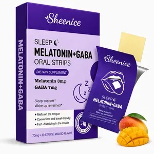 Sleep Quick Melt Strips | Dissolvable Sleep Support Supplement | Melatonin 3mg + GABA 7mg | Vegan, Sugar-Free, Mango Flavor | 30 Strips
