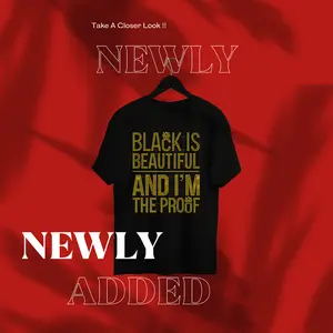 Black is Beautiful T-shirt Crew Neck Slim-fitting Black Cotton