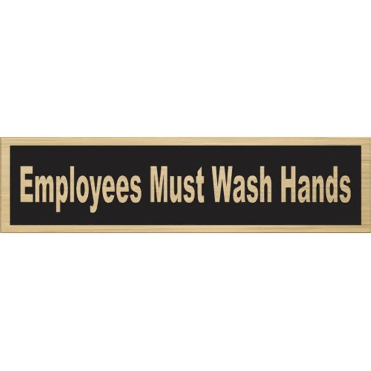 Hillman Group 848594 Rectangle Basic Secure Safety Sign - 2x8 in. Nickel Mylar "Employees Must Wash Hands" Plaque, Highly Visible for Home Supplies