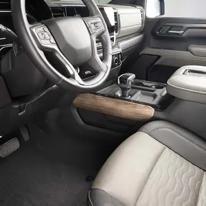 For 2022+ Chevy Silverado Center Console Gear Shift Side Cover Trim Accessories Interior Carbon Automotive Vehicle