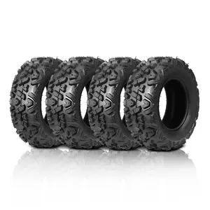 TUFFIOM Set of 4 ATV/UTV All-terrain Tires 25x8-12 Front 25x10-12 Rear, 6 PR, Tubeless