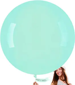 PartyWoo Mint Large Balloons, 4 pcs 36 Inch Green Big Giant Jumbo for Birthday Decorations, Baby Shower Wedding Q03