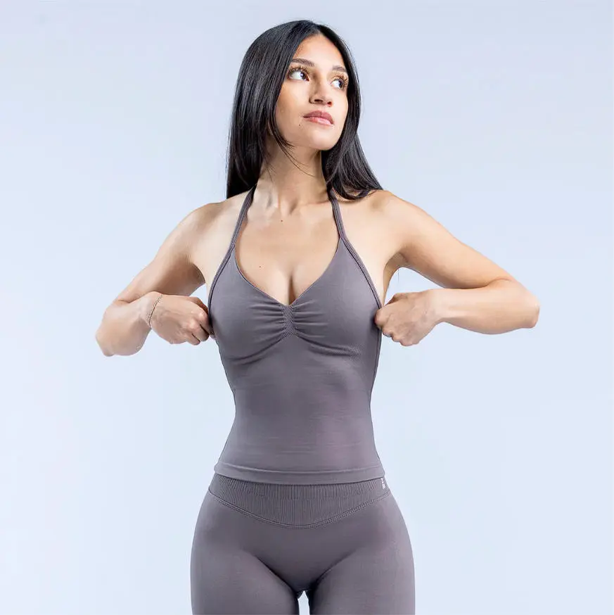 Snatched Fit Halter Set – Seamless, Stretchy & Body Contouring Fitness Training Wear Exercise Activewear