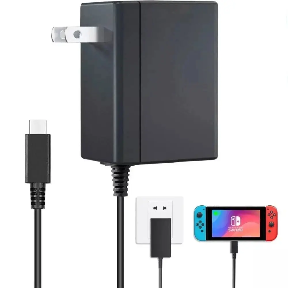 AC Adapter Power Supply for Nintendo Switch Wall & Travel Charger Plug Cord US