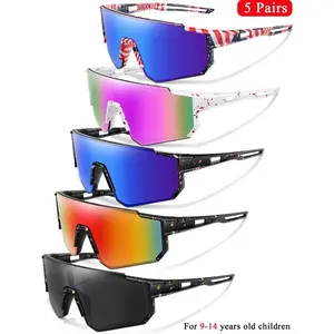 3 Pairs Youth Sunglasses with UV Protection for Wholesale Goggles Retail age 9-14 Years Old Boy Girls Baseball Cycling Running ski