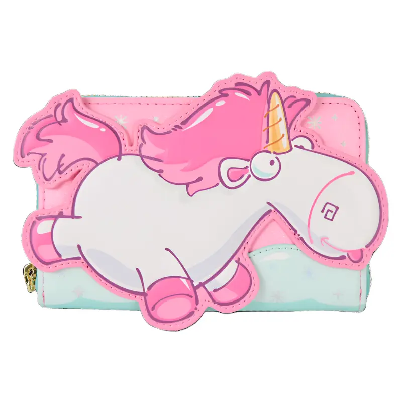Loungefly Minions Fluffy Unicorn Rainbow Glitter Zip Around Wallet