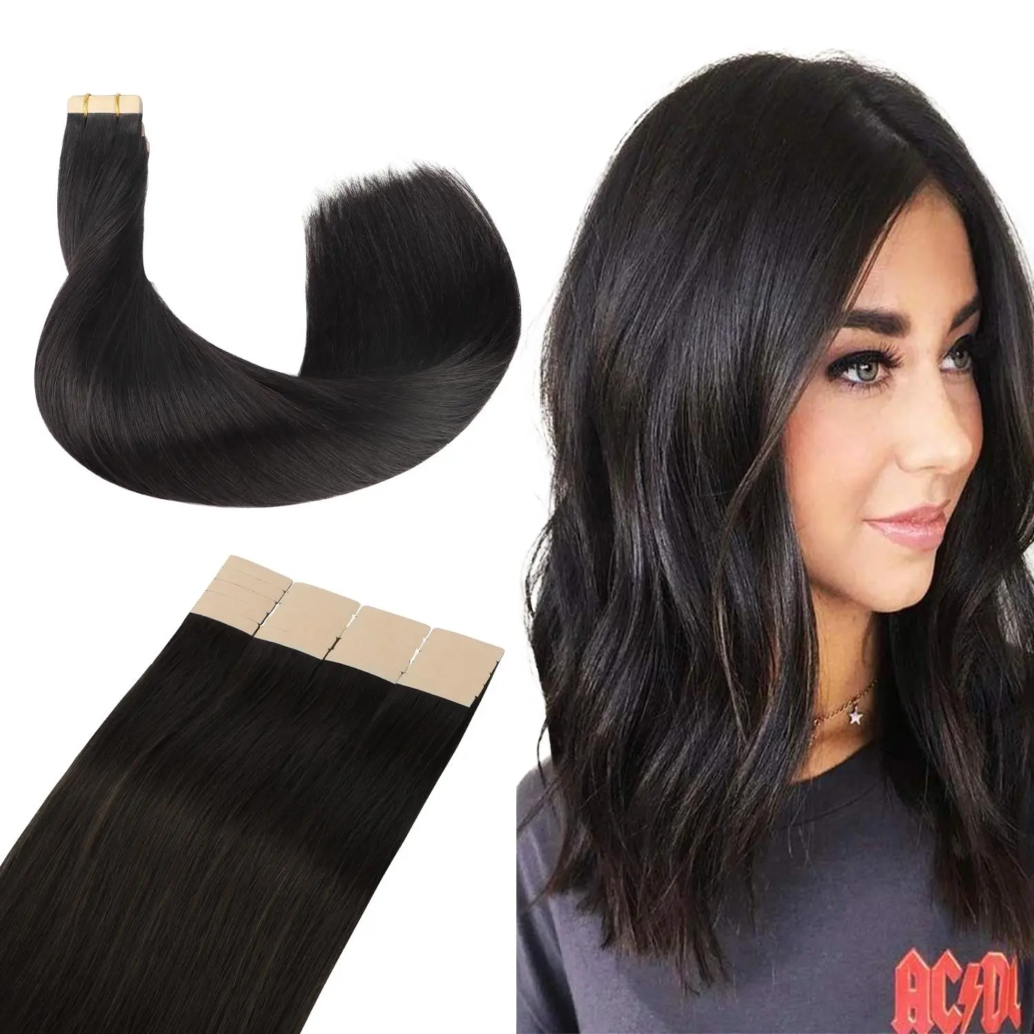 GOO GOO Hair Extensions Tape in Human Hair Natural Straight summer hairstyles #sohochic GOO GOO Hair Extensions Tape in Human Hair Natural Straight summer hairstyles #sohochic