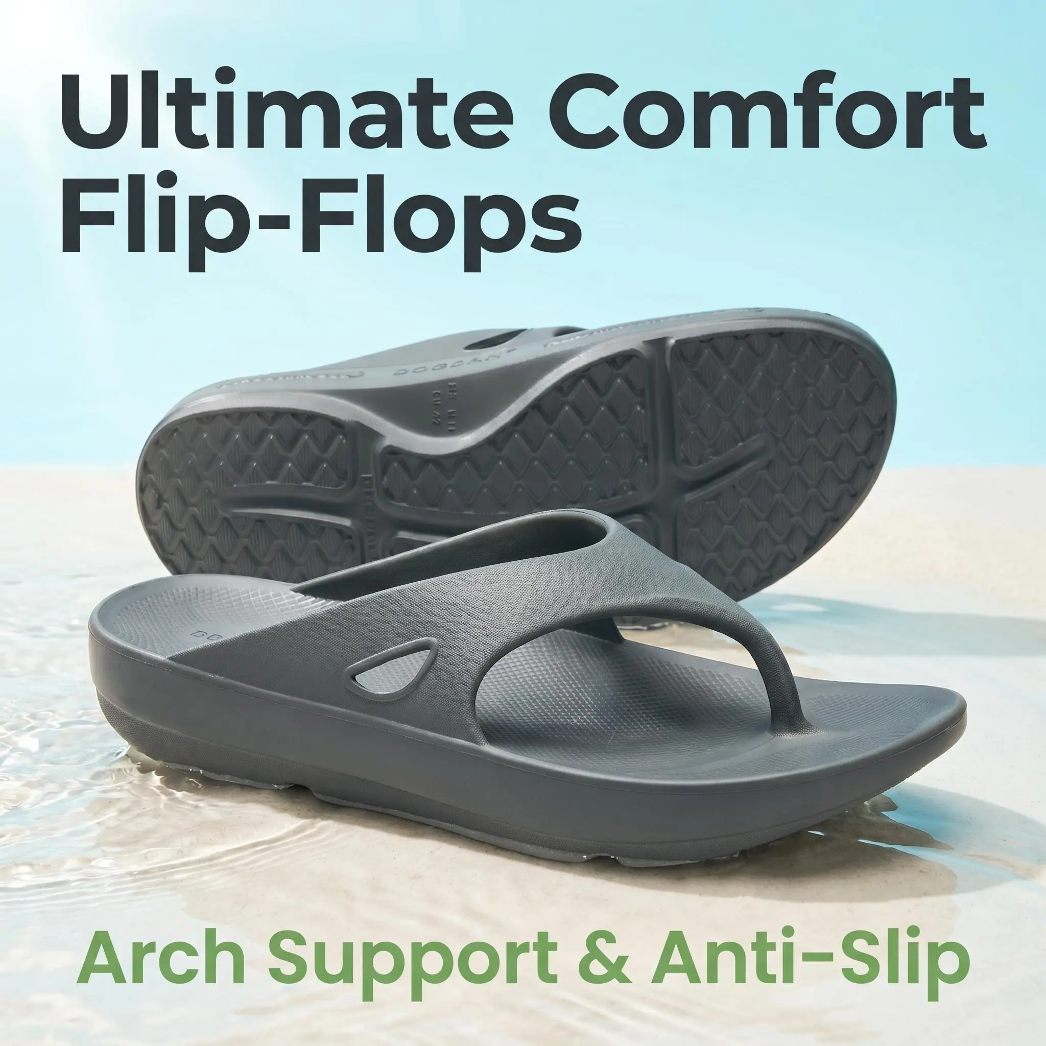 Zovrwin Women's Flip Flops - Thong Cushion Footwear, Anti-Slip Traction Women's Sandals for Home, Beach Use, Flipflop, Anti-Slip Traction Women's Flip Flops