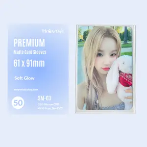 [Soft Glow Series] Meowcafe Premium Card Sleeve, 100 Micron Thick, Soft Glow Effect, Durable Kpop Photocard Sleeves  - 61x91/66x91mm