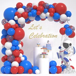 Blue, Red, and White Balloon Set - American Independence Day Theme Balloon Chain Kit for Party Decoration