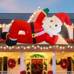 Christmas Inflatables Outdoor Decorations, 12FT Long Inflatable Xmas Santa Claus, Lighted Blow Up Giant Lying Santa with Built in LED Lights, Light Up Holiday Winter Lawn Yard Garden DecorFFApexActive6C38tool que