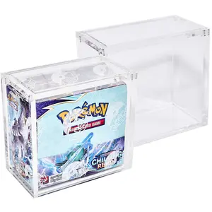 Acrylic Display Case for Pokemon Booster Box Stackable with Premium Magnetic Top