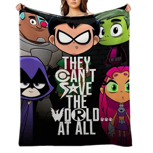 Teen-Titans-Go!-Flannel Throw Blanket for Girls Boys- Ultra Soft, Anti-Shrink & Wrinkle-Resistant ,Quick-Dry, Machine Washable Cozy Throw ,Perfect Gift for Kids Adults A-80
