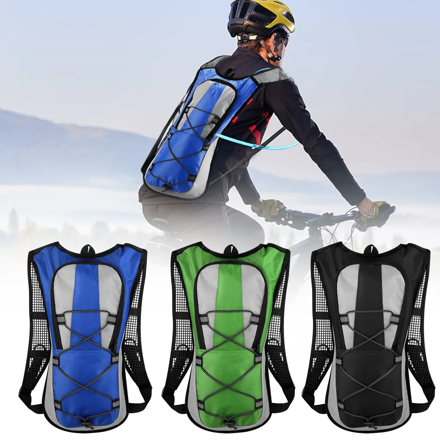 2L Capacity Durable Waterproof Tactical Hydration Pack Backpack, Lightweight Outdoor Sport Bag for Cycling, Hiking, Climbing, Running & Travel, Bag Only (No Water Bladder Included) Hydrated Reliable