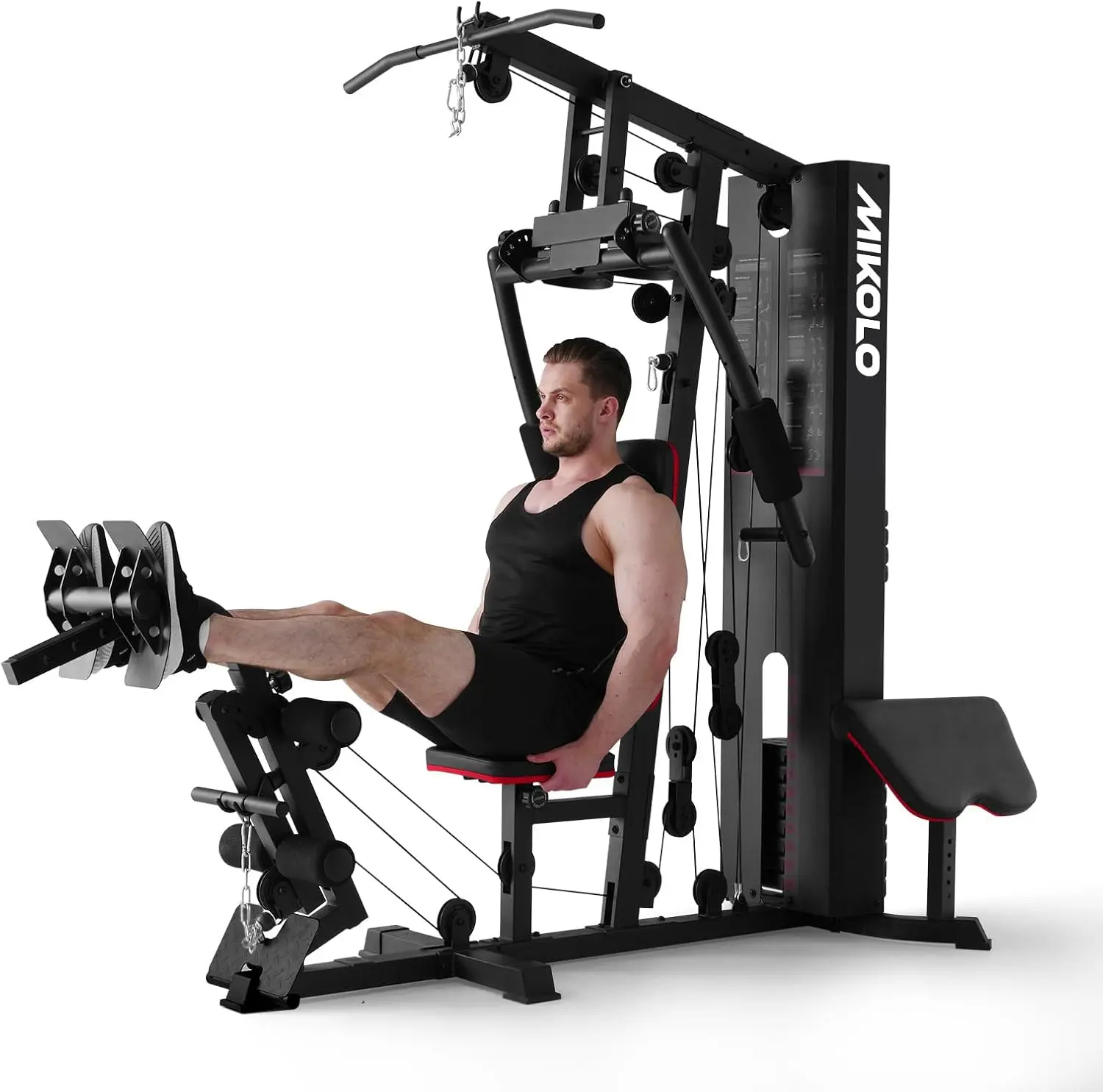 [4 packages shipping] Home Gym, Multifunctional Home Gym Equipment, Home Gym Station with 150LBS Weight Stack, Exercise Equipment for Full Body Strength Training Lat Pulldown Machine