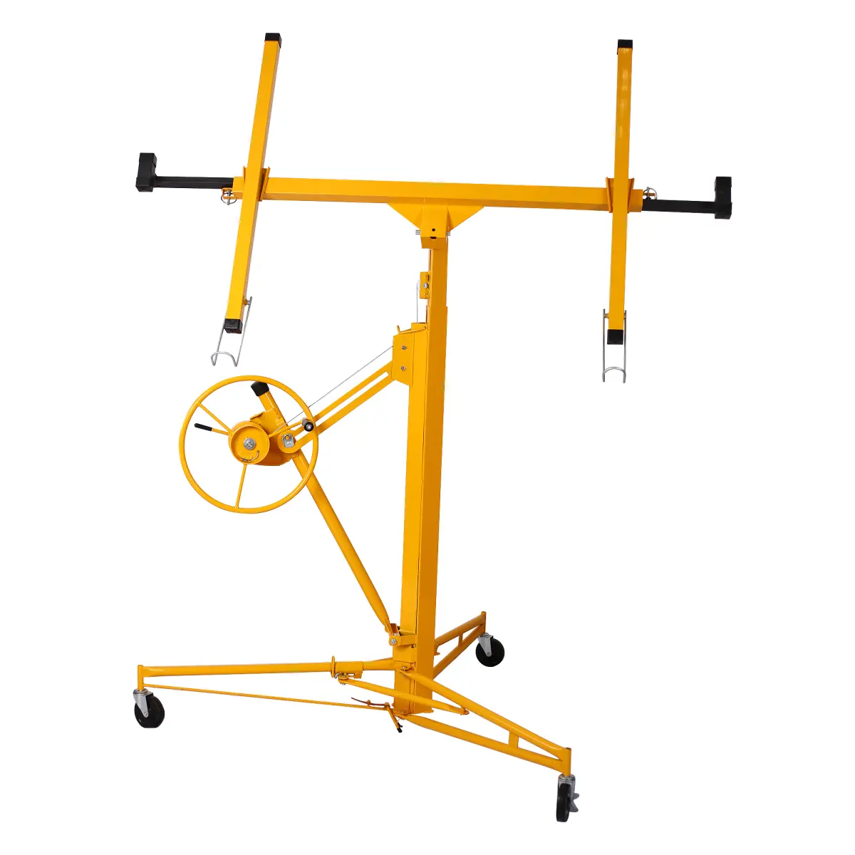 13FT Drywall Lift Sheetrock Lift, 150LBS Drywall Lift Panel Hoist with 4 Lockable Wheels for Ceiling, Drywall Rolling Lifter Panel, Drywall Jack Lift for Home & Commercial Use, Yellow