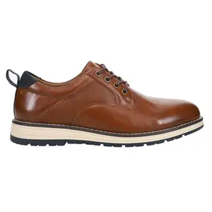 Crevo Mens Genoa Perforated Oxford Casual Shoes - Brown