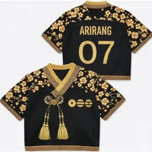 Custom Kpop Music Word Tour Jersey, Personalized World Tour Crop-top Hanbok Style Mesh Jersey, Kpop Merch for Fan, 2026 Concert Outfit 2