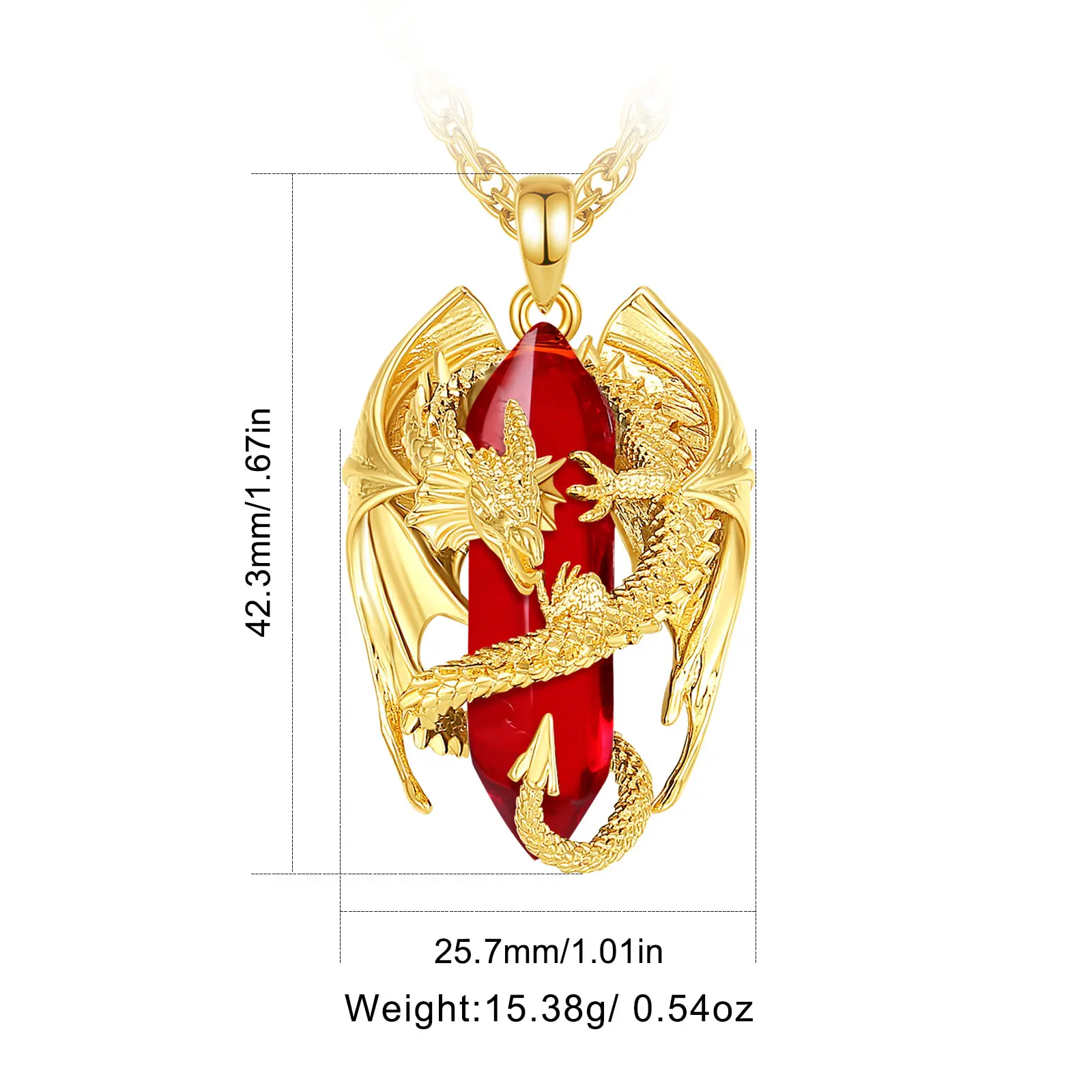 Large Dragon Gold Plated Red Quartz