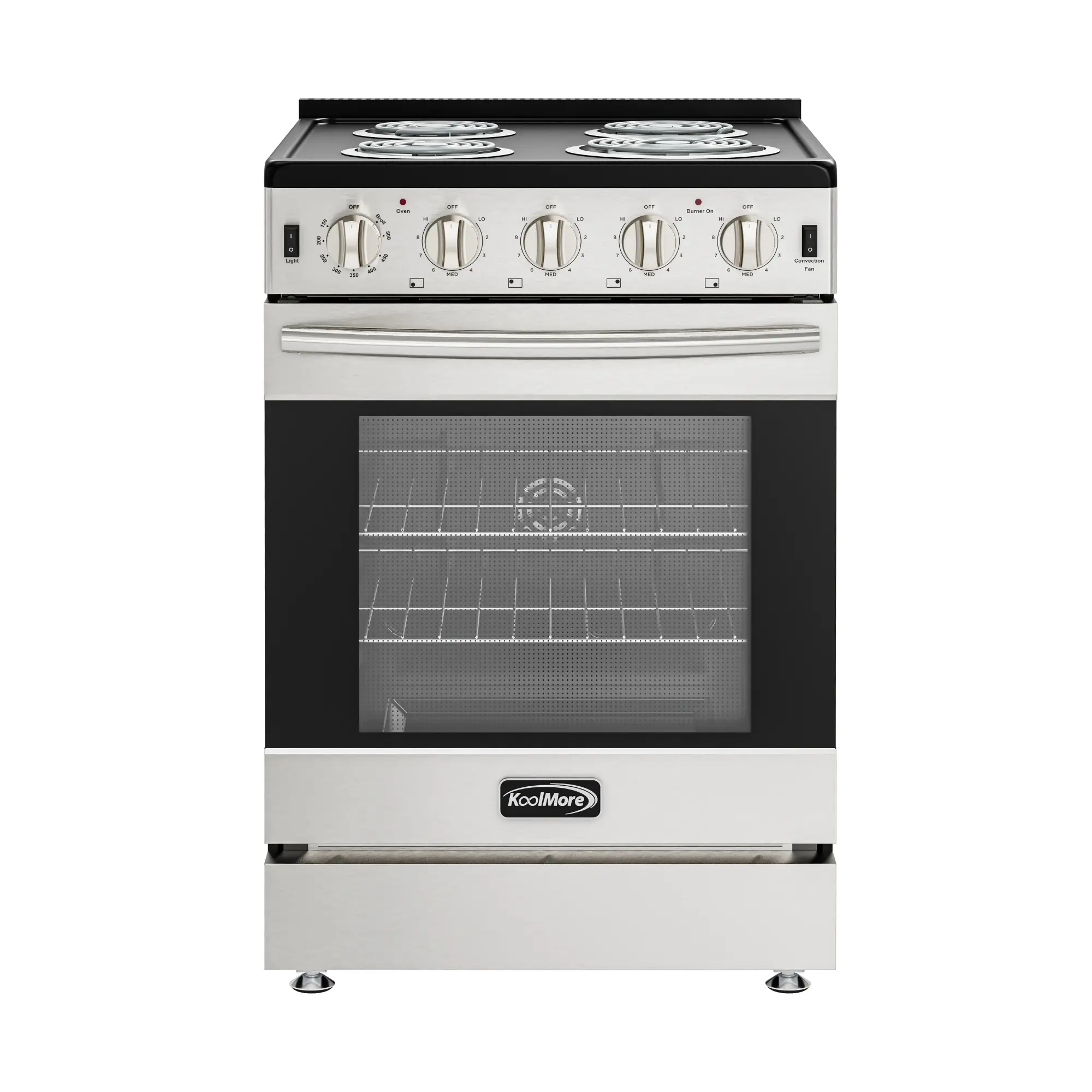 24 in. 4-Coil Electric Oven Range, 240V in Stainless-Steel (KM-SERC24-SS)