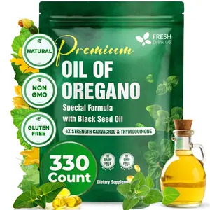 Premium Oregano Oil Softgels | 330 Count | Blend of 300mg Oregano Oil (Origanum minutiflorum) + 200mg Black Seed (Nigella sativa) – Plant-Based Source of Natural Antioxidants.