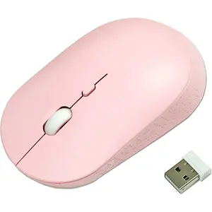 Slim 2.4G Optical Silent Cordless Computer Mouse for Laptop, Chromebook, PC, Windows, and MacBook with USB Receiver, 3 Levels DPI-Pink
