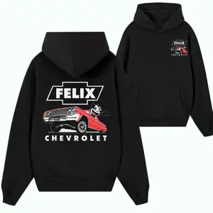 Felix Chevy Hoodie, Classic Lowrider Felix the Cat Car Graphic Pullover, Retro Chevy Lowrider Hoodie for Car Lovers, Car Culture Gift