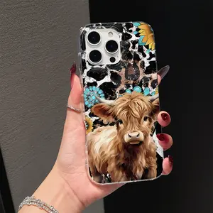 Small Yellow Cattle Pattern Phone Case Protective Cover, suitable for Apple 11/12/13/11/14/16/17/15/PRO/PROMAX/PLUS/Air and other phone models, a good choice for giving to girlfriends, boyfriends and girlfriends, and holiday gifts, Accessories
