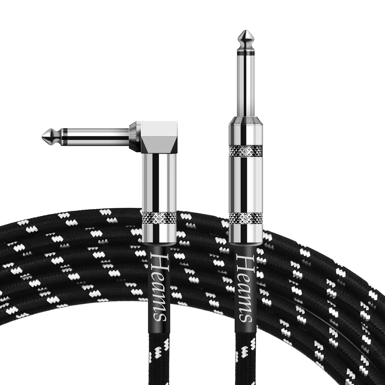 Premium 10 FT Guitar Cable, Noise Free, 3 Times Durability | 1/4 Inch Instrument Cable, Right Angle Guitar Cord, Amp Cord for Electric Guitar/Bass/Mandolin, Pro Audio
