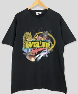 Vintage Universal Studios Hollywood Jurassic World King Kong Tshirt Medium 1990s Jurassic World King Kong American Movies Jaws Tee Gift for Fan, Woman,Man