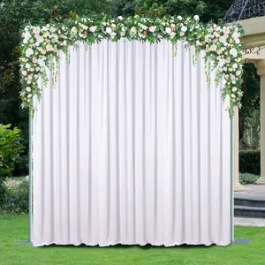 12 ft x 57" Ice Crushed Velvet (200 GSM) Event Backdrop Curtain Drape Panel - White (1pc)