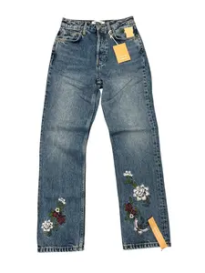 Jeans Straight By Reformation In Blue Denim, Size:0